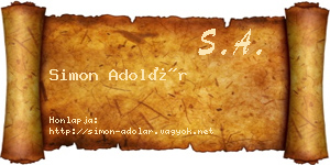 Simon Adolár névjegykártya